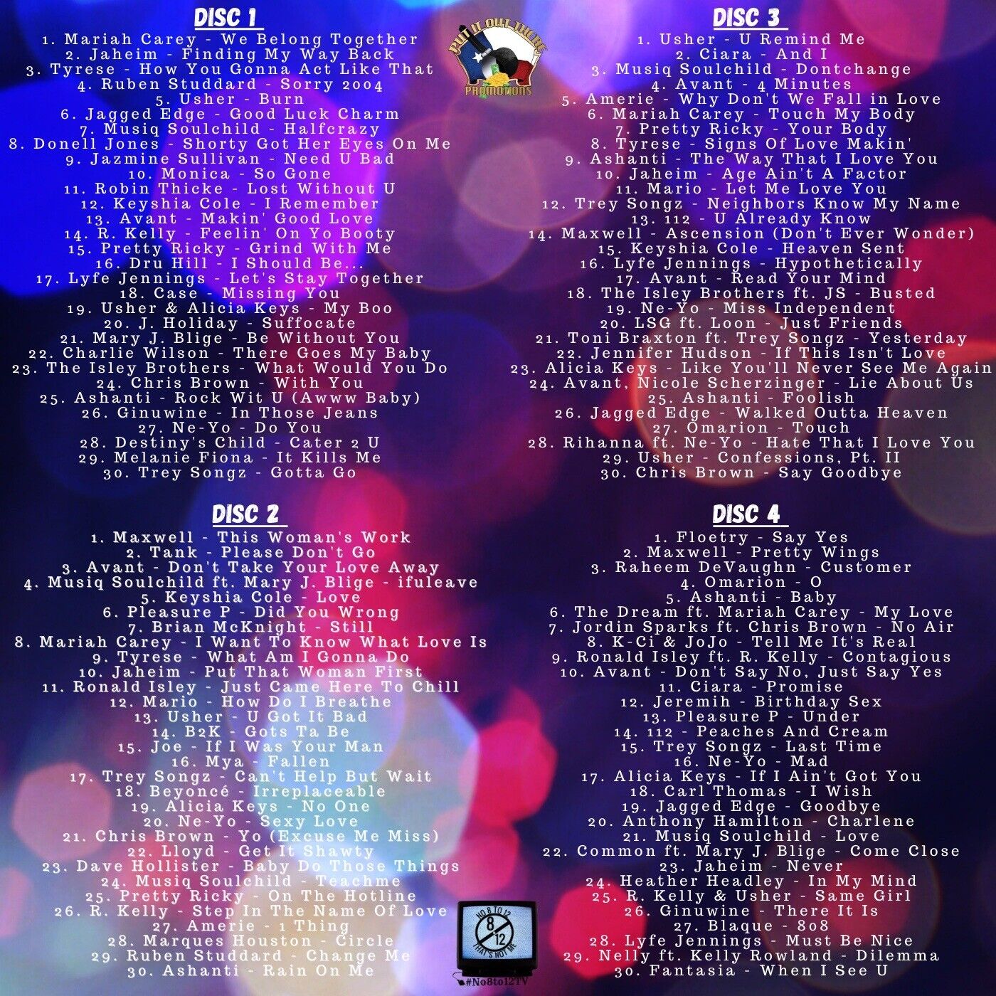 #No8to12TV 2000s R&B Video Myxer *4 DVD set* (Brand New) ...120 official music videos featuring hottest R&B songs from 2000s Decade - MVP Megastore