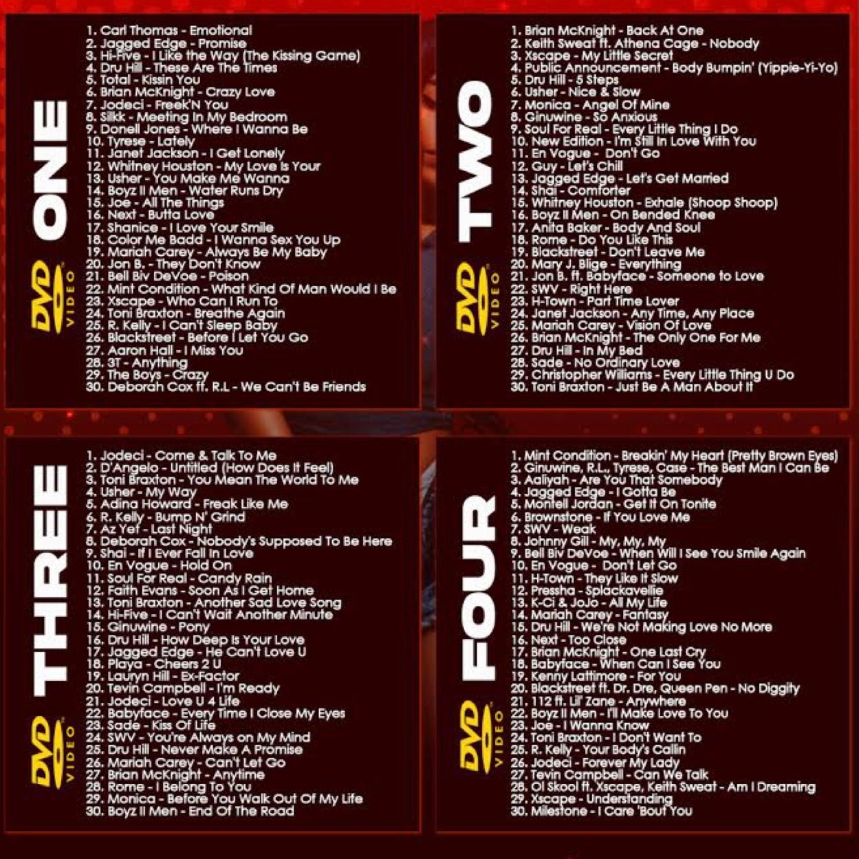 #No8to12TV 90s R&B Video Myxer *4 DVD set* (Brand New) ...120 official music videos featuring hottest R&B songs from 1990s Decade - MVP Megastore