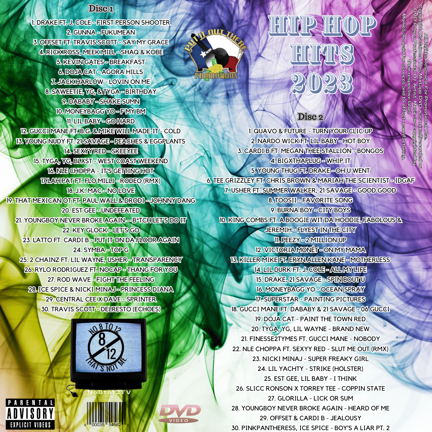 #No8to12TV Hip Hop Hits 2023 Video Myxer ..60 Hip Hop and R&B Videos *2 DVD set* - MVP Megastore