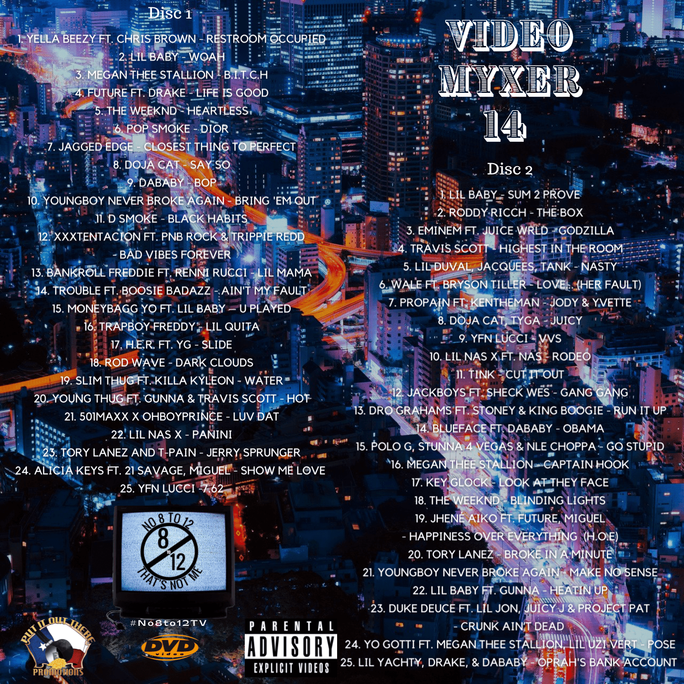 #No8to12TV Video Myxer 14 ... 50 official Rap & Hip - Hop music videos *2 DVD set* - MVP Megastore
