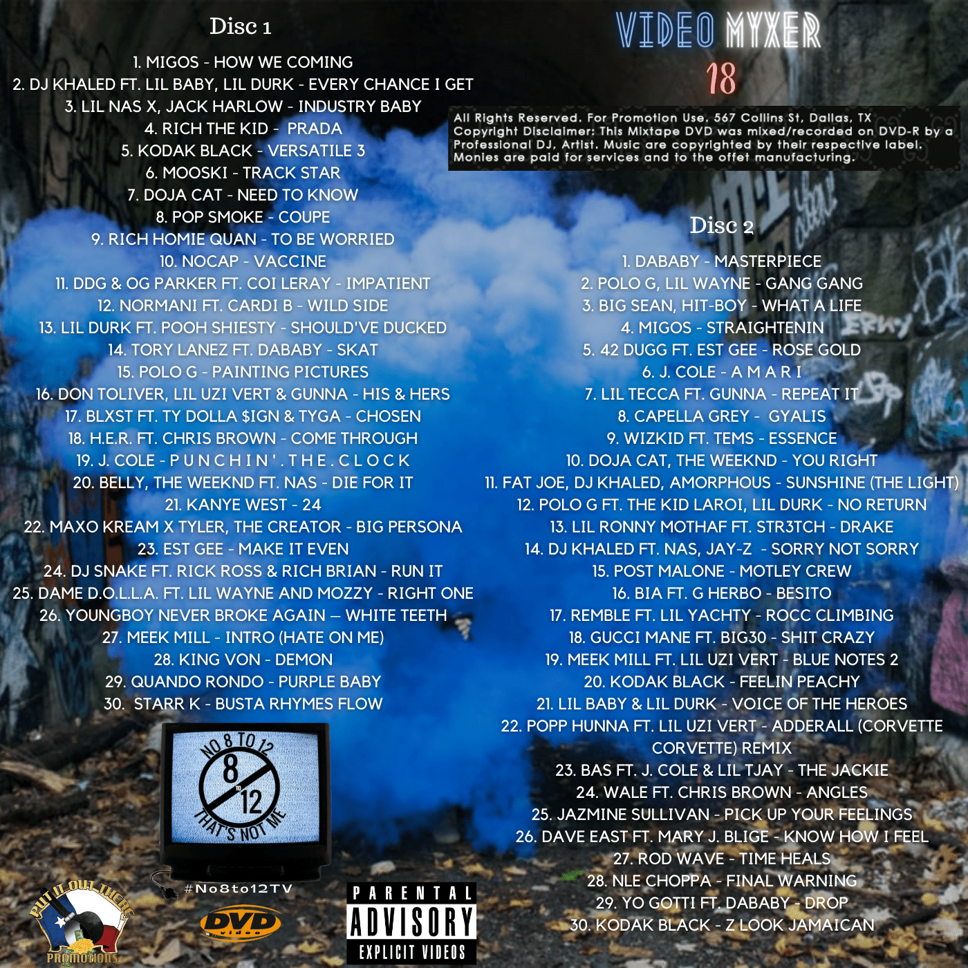 #No8to12TV Video Myxer 18 ... 60 official Rap & Hip - Hop music videos *2 DVD set* - MVP Megastore