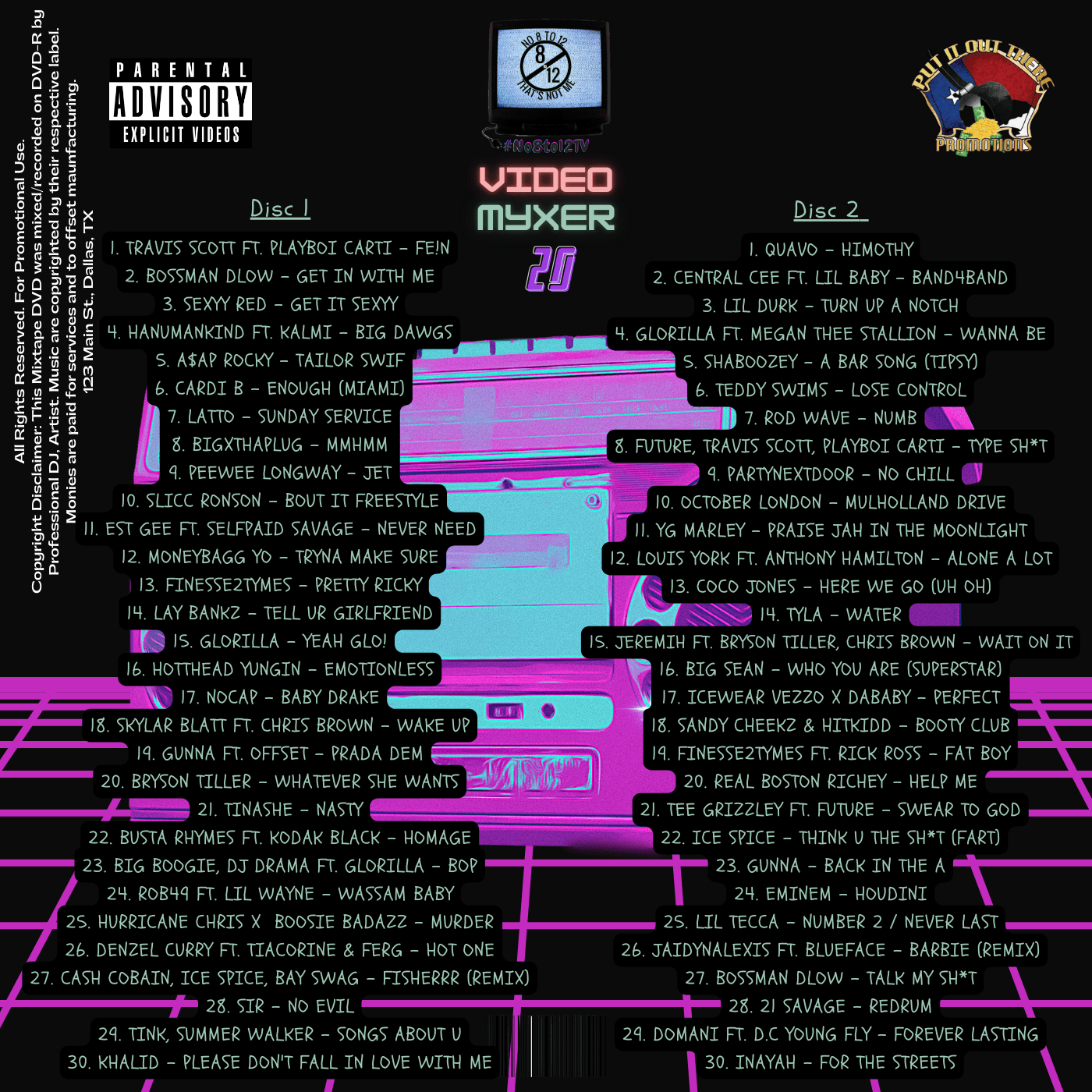 #No8to12TV Video Myxer 20 *2 - disc set* (Brand New) ....50 official Rap, Hip - Hop, R&B music videos - MVP Megastore