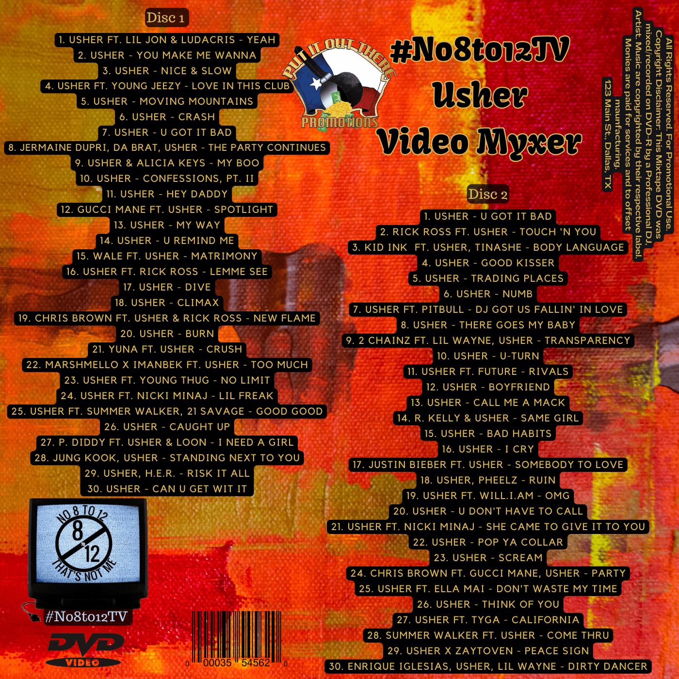 Usher #No8to12TV Video Myxer DVD *2 - disc set* (Brand New) ...60 official music videos featuring Usher - MVP Megastore