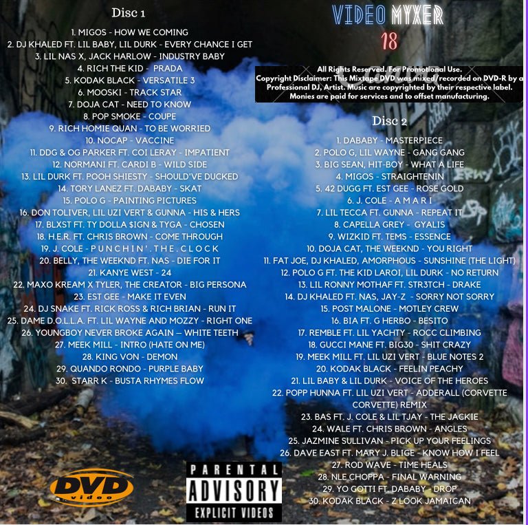 Video Myxer Bulk Set * 240 Hip - Hop and R&B videos on 8 DvDs *Lil Baby, Durk, Migos, Youngboy +more - MVP Megastore
