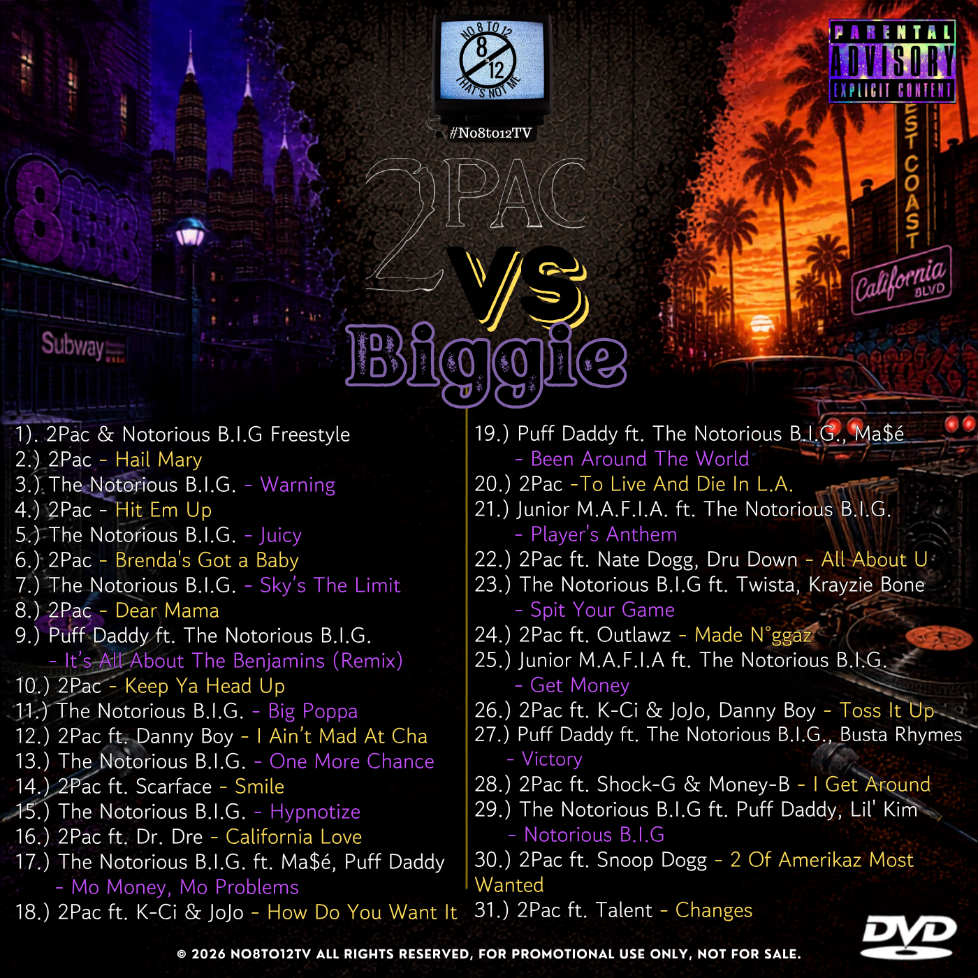 2Pac vs Biggie #No8to12TV Video Myxer DVD MVP Megastore