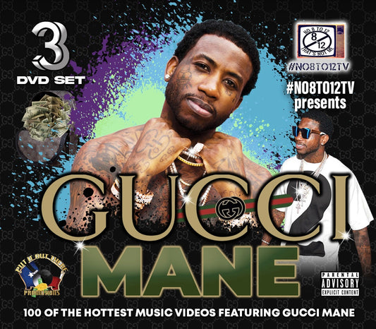 Gucci Mane #No8to12TV Video Myxer * 100 official music videos featuring Guwop *3 DvDs*