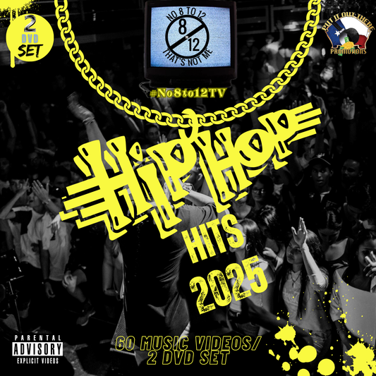 #No8to12TV Hip Hop Hits 2025 Video Myxer  ..60 Hip Hop and R&B Videos *2 DVD set*