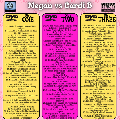 Megan Thee Stallion vs Cardi B #No8to12TV Video Myxer * over 90 official music videos *3 DvDs*