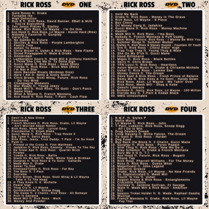 #No8to12TV Rick Ross Video Myxer * 120 uncensored Hip Hop videos *4 DvDs*