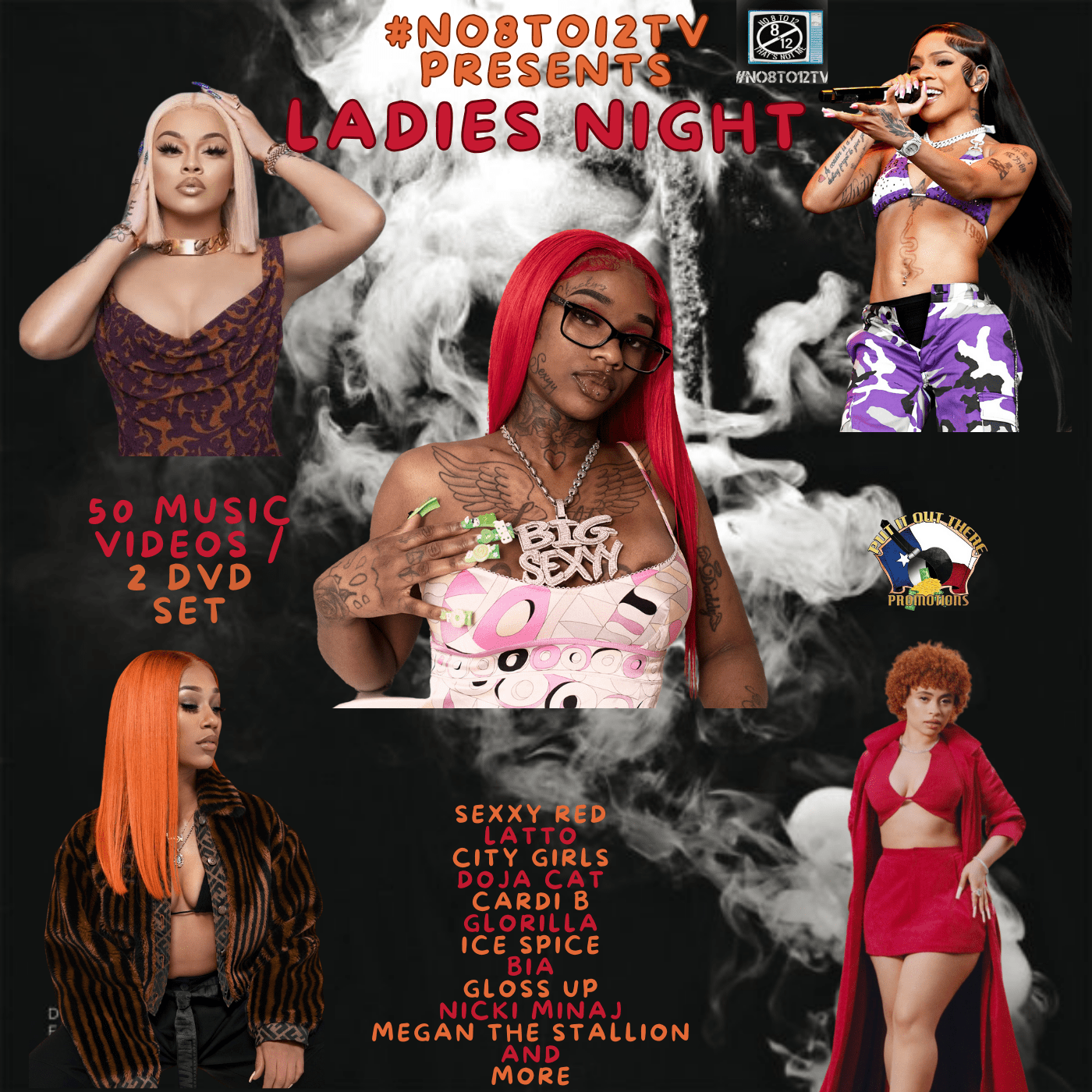 #No8to12TV Ladies Night DVD ..50 Official Hip - Hop videos *2 DvDs* All female artists - MVP Megastore